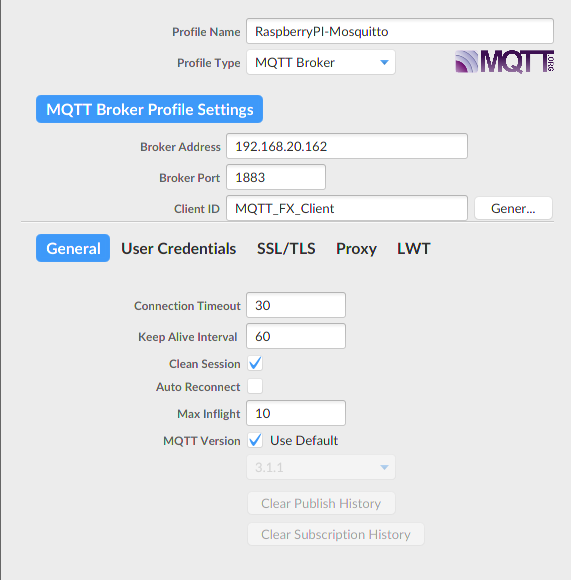 MQTT - Broker Settings