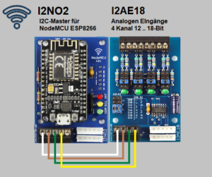 Hardware-Aufbau I2NO2-Testboard mit MCP3424