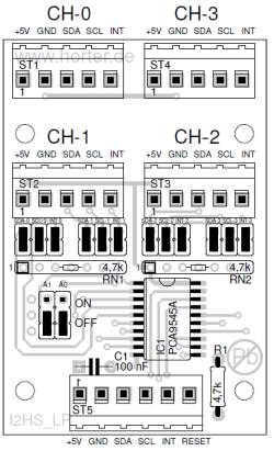 Bestckungsplan I2C-Switch mit PCA9545